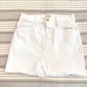 Frame Denim White Jean Mini Skirt 25